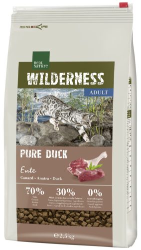 Real Nature Wilderness Hrană uscată pentru pisici adulte, cu rață 2,5 kg