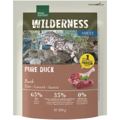   Real Nature Wilderness Hrană uscată pentru pisici adulte, cu rață 300 g