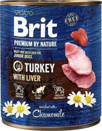 Brit Premium by Nature Hrană umedă pentru câini adulți, cu curcan și ficat 800g