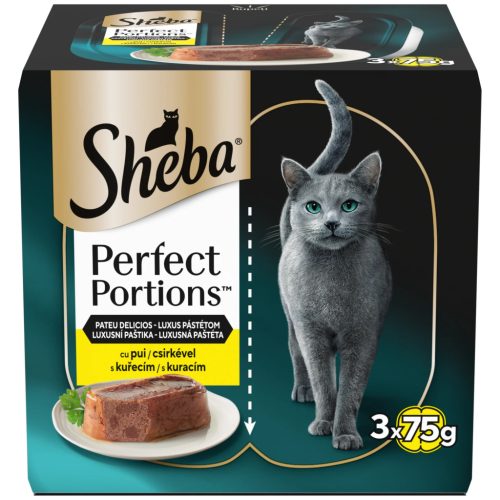 Sheba® Perfect Portions™ Hrană umedă pisici adulte, bucăți pui, pachet 37,5 g