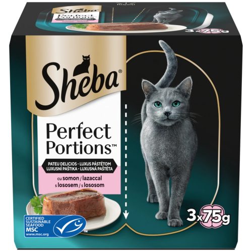 Sheba® Perfect Portions™ Hrană umedă pisici adulte, bucăți somon, pachet 37,5 g