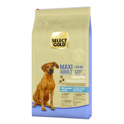 Select Gold Sensitive Hrană uscată pentru câini adulți de talie mare, cu proteine ​​din insecte 12 kg