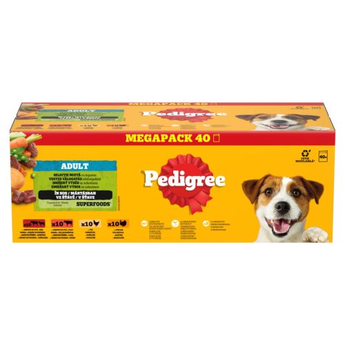 Pedigree Adult Hrană umedă câini, pasăre cu sos 40x100 g