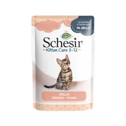  Schesir Kitten Hrană umedă completă pentru pisoi cu pui în aspic 85 g