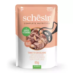  Schesir Hrană umedă completă pentru pisici adulte cu ton și somon în aspic 85 g