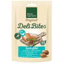    Real Nature Original Deli Bites Recompense pentru câini, cu somon 150g