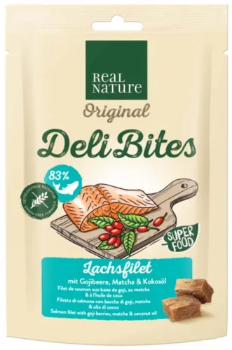  Real Nature Original Deli Bites Recompense pentru câini, cu somon 150g