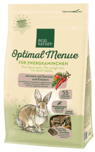 Real Nature Optim Menu Hrană pentru iepuri pitici 1,5 kg