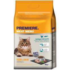   Premiere Meat Menu Hair & Skin Hrană uscată pentru pisici adulte, cu somon 4 kg