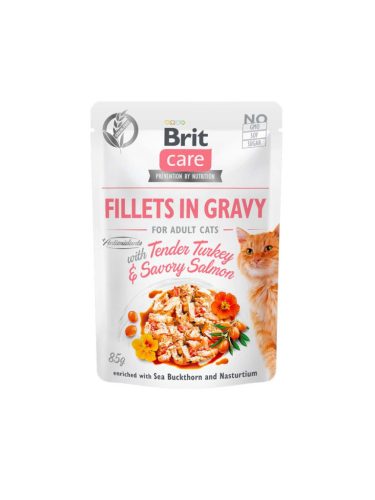 Brit Care Hrană pentru pisici adulte, cu curcan și somon 85 g