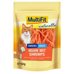   MultiFit Naturelle Recompensă pentru pisici, cu pui și creveți 50g