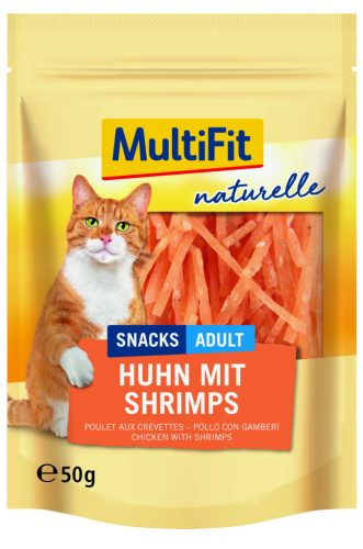 MultiFit Naturelle Recompensă pentru pisici, cu pui și creveți 50g