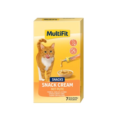 MultiFit Recompense cremoase pentru pisici, cu curcan și iarba-pisicii 7x15g