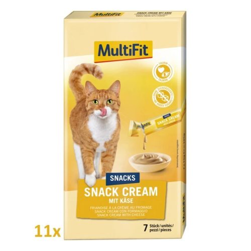 MultiFit Recompense cremoase pentru pisici, cu brânză și taurină 7x15g