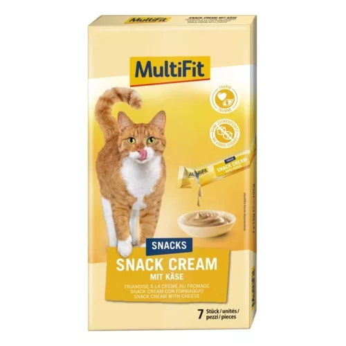MultiFit Recompense cremoase pentru pisici, cu brânză și taurină 7x15 g