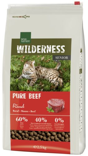 Real Nature Wilderness Hrană uscată pentru pisici senioare, cu vită 2,5 kg