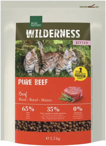 Real Nature Wilderness Hrană uscată pentru pisici, cu vită 2,5 kg