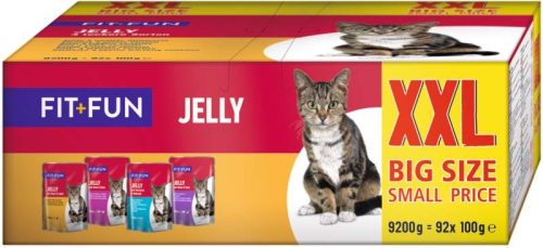 Fit+Fun Jelly Hrană pentru pisici adulte, 4 sortimente 92 x 100g