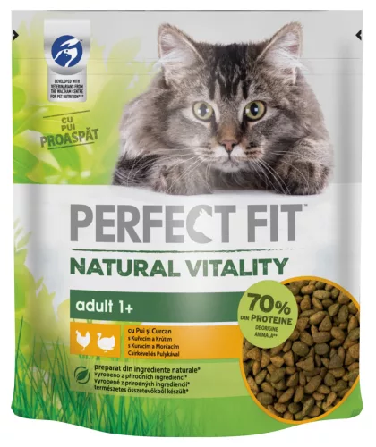 Perfect Fit Nature Vital hrană uscată pentru pisici, pui și curcan 650 g