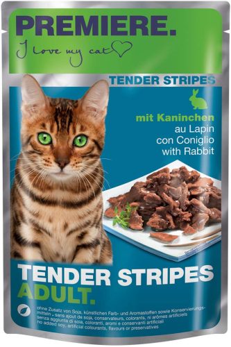 Premiere Tender Stripes Hrană pentru pisici adulte cu iepure 85 g