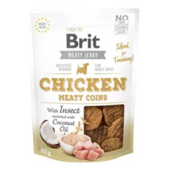 Brit Jerky Recompensă pentru câini cu pui și insecte 80 g
