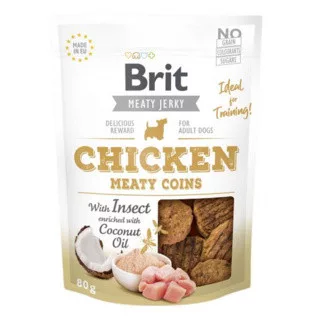 Brit Jerky Recompensă pentru câini cu pui și insecte 80 g