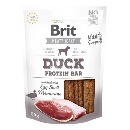 Brit Jerky Recompensă pentru câini, cu rață 80 g 