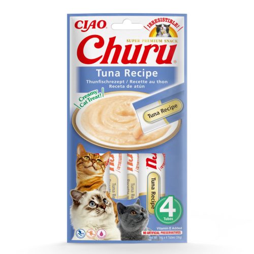 Churu Creamy Recompensă pentru pisici cu ton 4x14 g