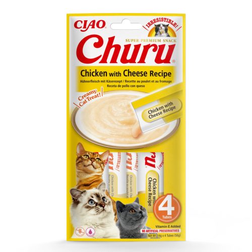 Churu Creamy Recompensă pentru pisici cu pui și branză 4x14 g