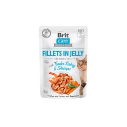   Brit Care Hrană pentru pisici, file de curcan și creveți în jeleu 85 g