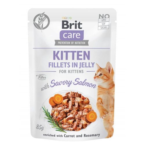 Brit Care Hrană pentru pisici, file de somon în jeleu 85 g