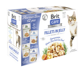 Brit Care Hrană umedă pentru pisici adulte, file in aspic 12x85 g