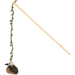   AniOne Jucărie pentru pisici, bețișor de plută cu pasăre, 40 cm