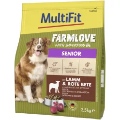   MultiFit Farmlove Hrană uscată pentru câini seniori cu miel și sfeclă roșie 2,5 kg
