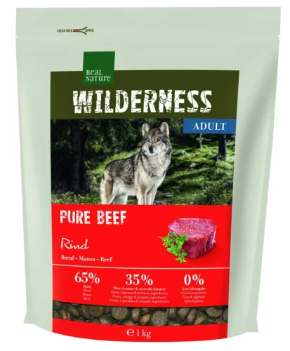 Real Nature Wilderness Hrană uscată pentru câini adulți, cu vită 1 kg