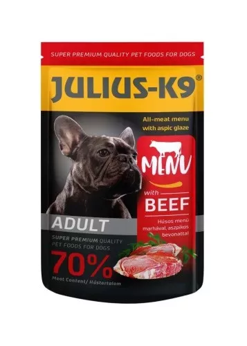 Julius K9 Hrană umedă pentru câini adulți cu vită în aspic 125 g