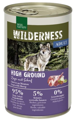 Real Nature Wilderness Hrană umedă pentru câini adulți, cu capră și oaie 400 g