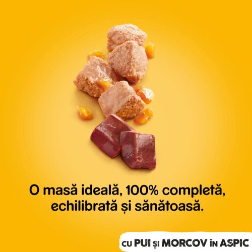 Pedigree hrană umedă la conservă pentru câini adulți cu pui și morcov în aspic 1200 g