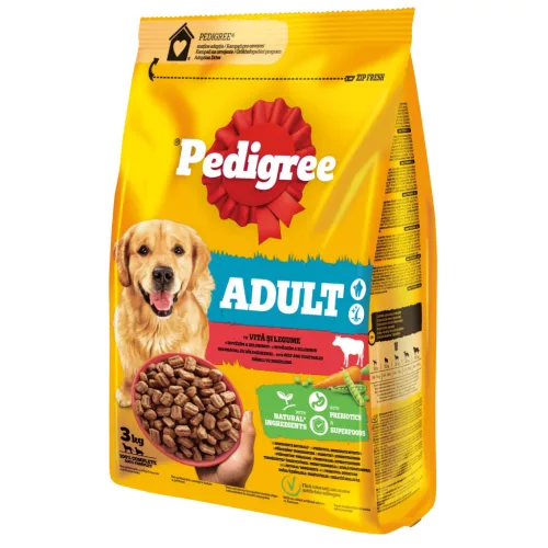 Pedigree Hrană uscată cu vită și legume pentru câini adulți 3 kg
