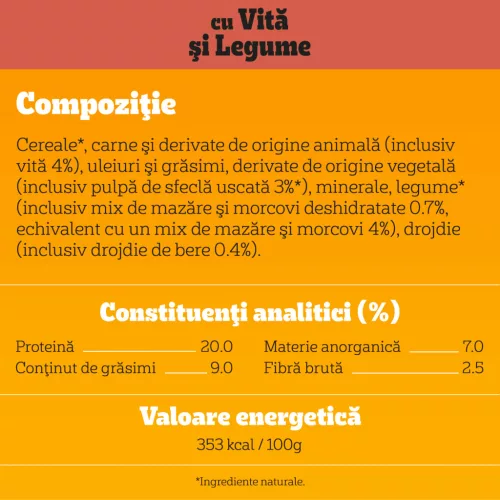 Pedigree Hrană uscată cu vită și legume pentru câini adulți 3 kg