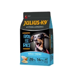   Julius K9 Hrană uscată hipoalergenică pentru câini adulți cu pește și orez 3 kg
