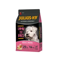   Julius K9 Hrană uscată hipoalergenică pentru câini adulți cu miel și orez 3 kg