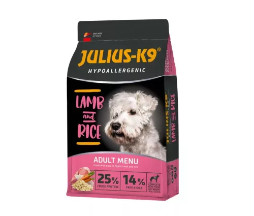 Julius K9 Hrană uscată hipoalergenică pentru câini adulți cu miel și orez 3 kg