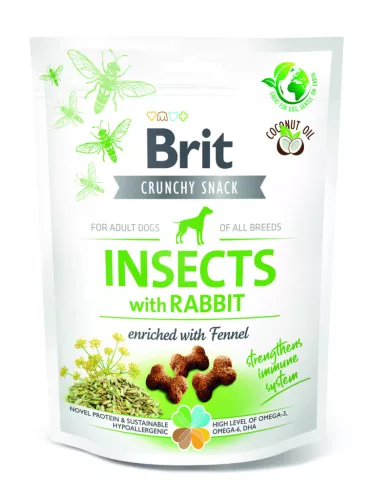 Brit Care Crunchy Snack Recompense pentru câini adulți cu insecte și iepure 200 g