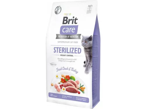 Brit Care Hrană uscată pentru pisici adulte cu rață și curcan 7 kg