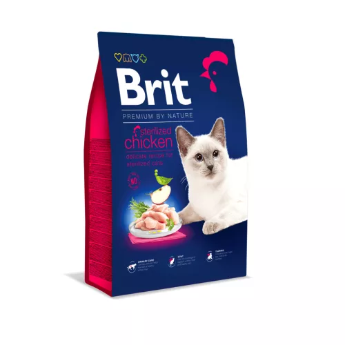 Brit Premium by Nature Hrană uscată pentru pisici sterilizate cu pui 8 kg