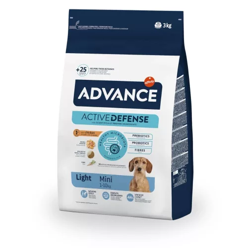 Advance Mini Light Hrană uscată pentru câini adulți de talie mică 3kg