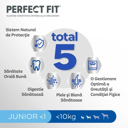 Perfect Fit Junior Hrană uscată cu pui pentru câini de talie mică 825 g