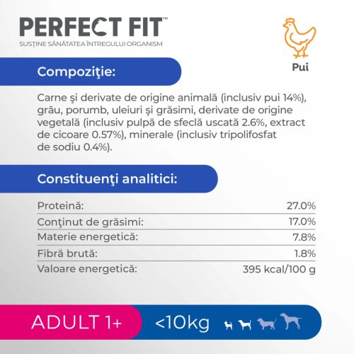 Perfect Fit hrană uscată cu pui pentru câini adulți de talie mică 825 g