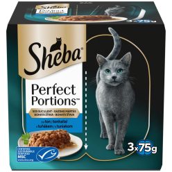   Sheba® Perfect Portions™ Hrană umedă pisici adulte, bucăți ton, 2 x 37,5 g
